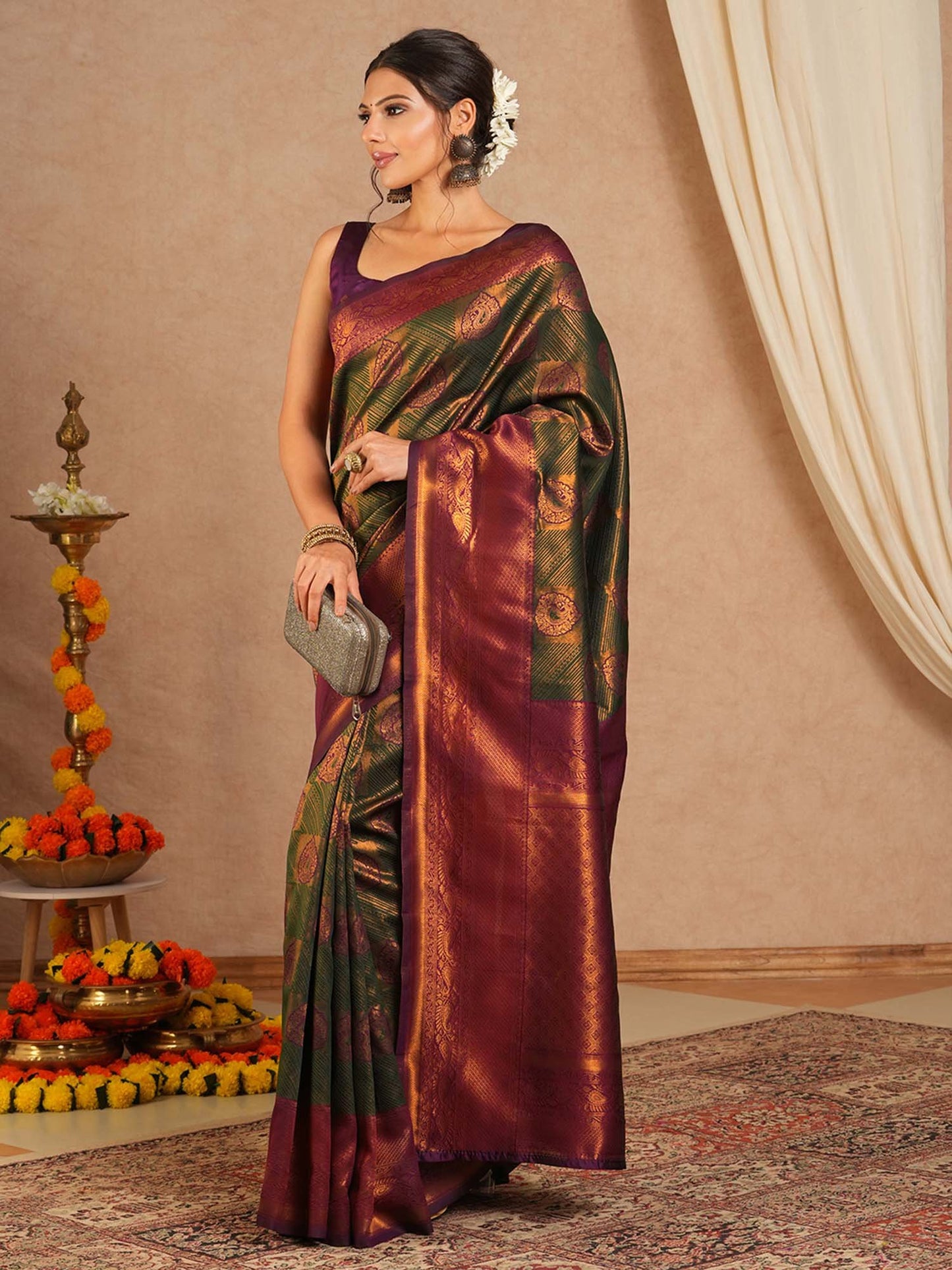 partywear designer saree for festive occasions