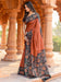 Orange Orange Pochampally Malai Silk Printed Saree