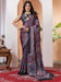 Black Black Block Print Crepe Digital Print Saree