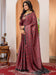 Maroon Maroon Block Print Crepe Digital Print Saree
