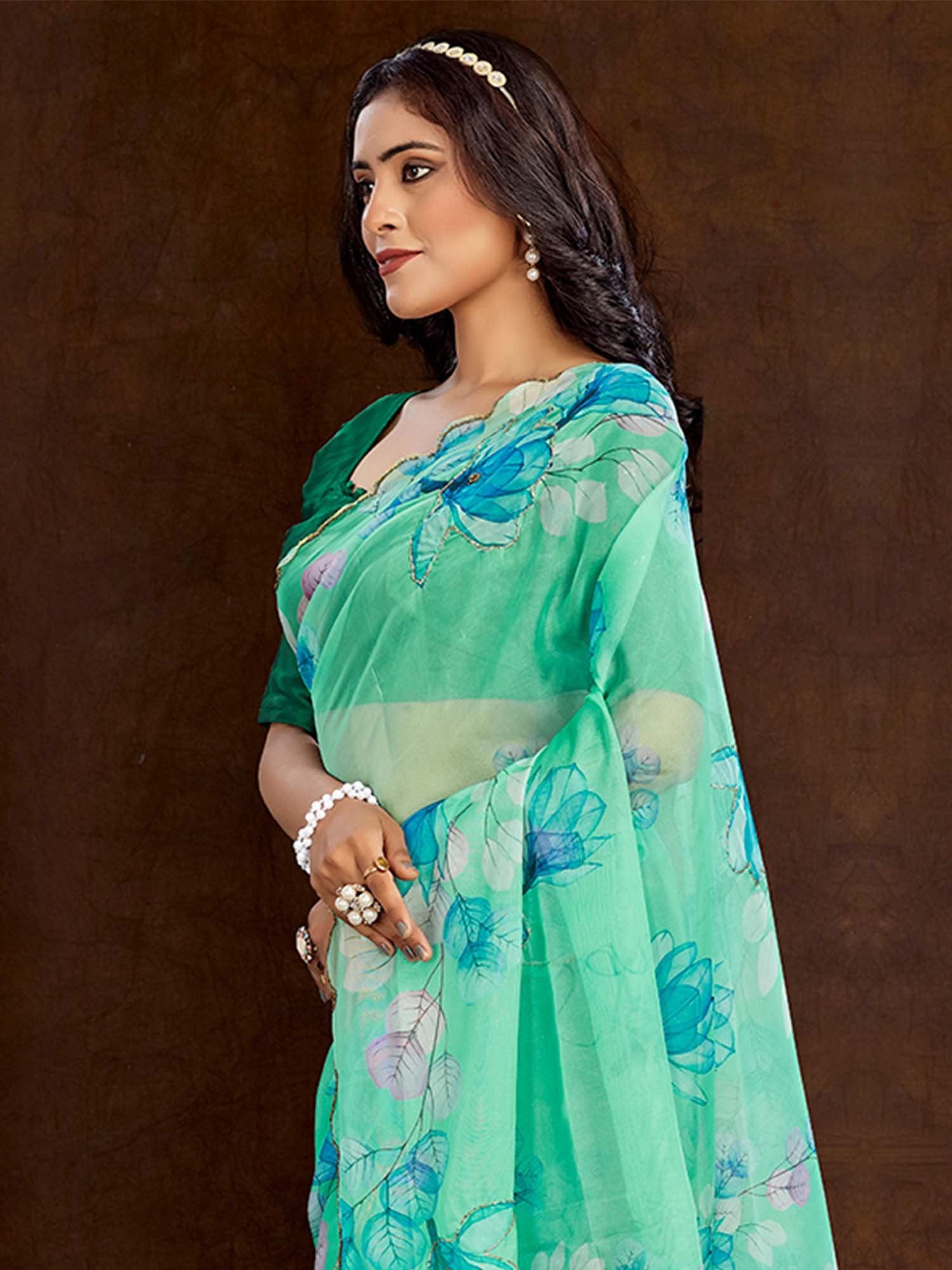 partywear designer saree for festive occasions