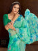 Green Turquoise Party Wear Organza Printed Saree