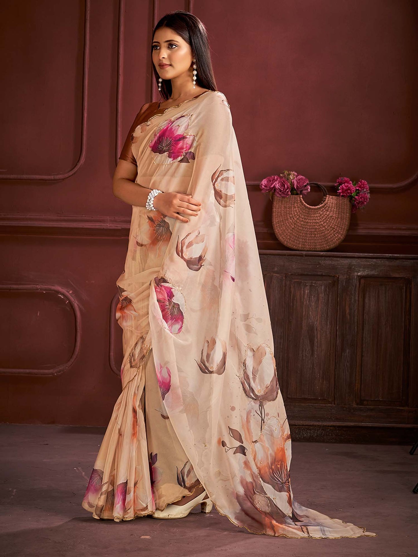 partywear designer saree for festive occasions