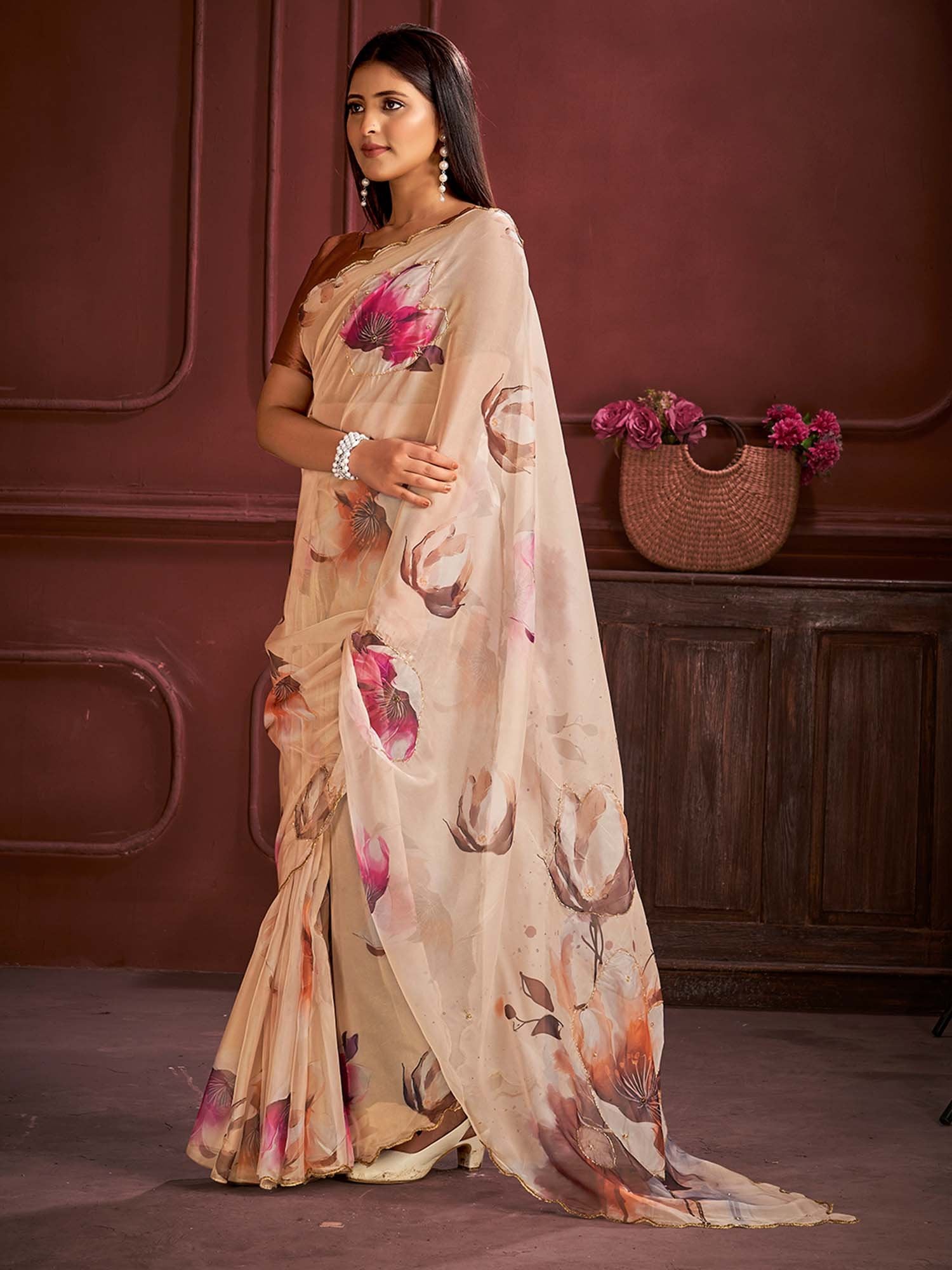 partywear designer saree for festive occasions