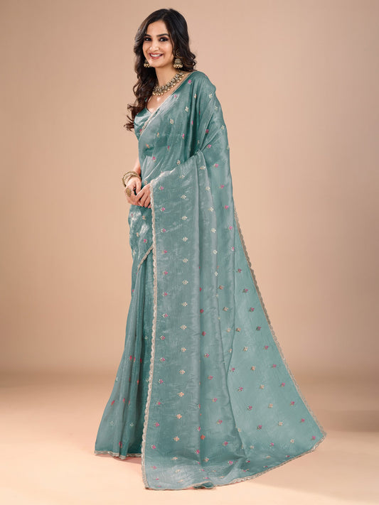 partywear designer saree for festive occasions
