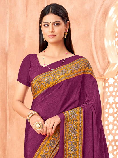 Purple Sungudi Crepe Printed Saree
