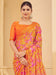 Orange Orange Sungudi Chiffon Printed Saree