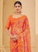 Orange Orange Sungudi Chiffon Printed Saree