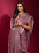 Purple Mauve Party Wear Linen Blend Embellished Saree