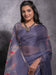 Lavender Lavendar Sungudi Linen Blend Woven Saree