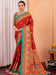 Rust Rust Tussar Silk Blend Printed Saree