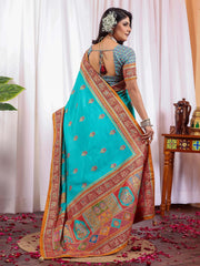 Light Tussar Silk Blend Printed Saree - The Dori Store