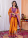 Yellow Yellow Tussar Silk Blend Printed Saree