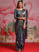 Grey Grey Sungudi Silk Blend Printed Saree