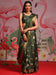 Green Olive Sungudi Silk Blend Printed Saree