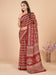 Brown Brown Bagru Dola Silk Printed Saree
