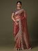 Brown Rust Party Wear Net  Solid Saree