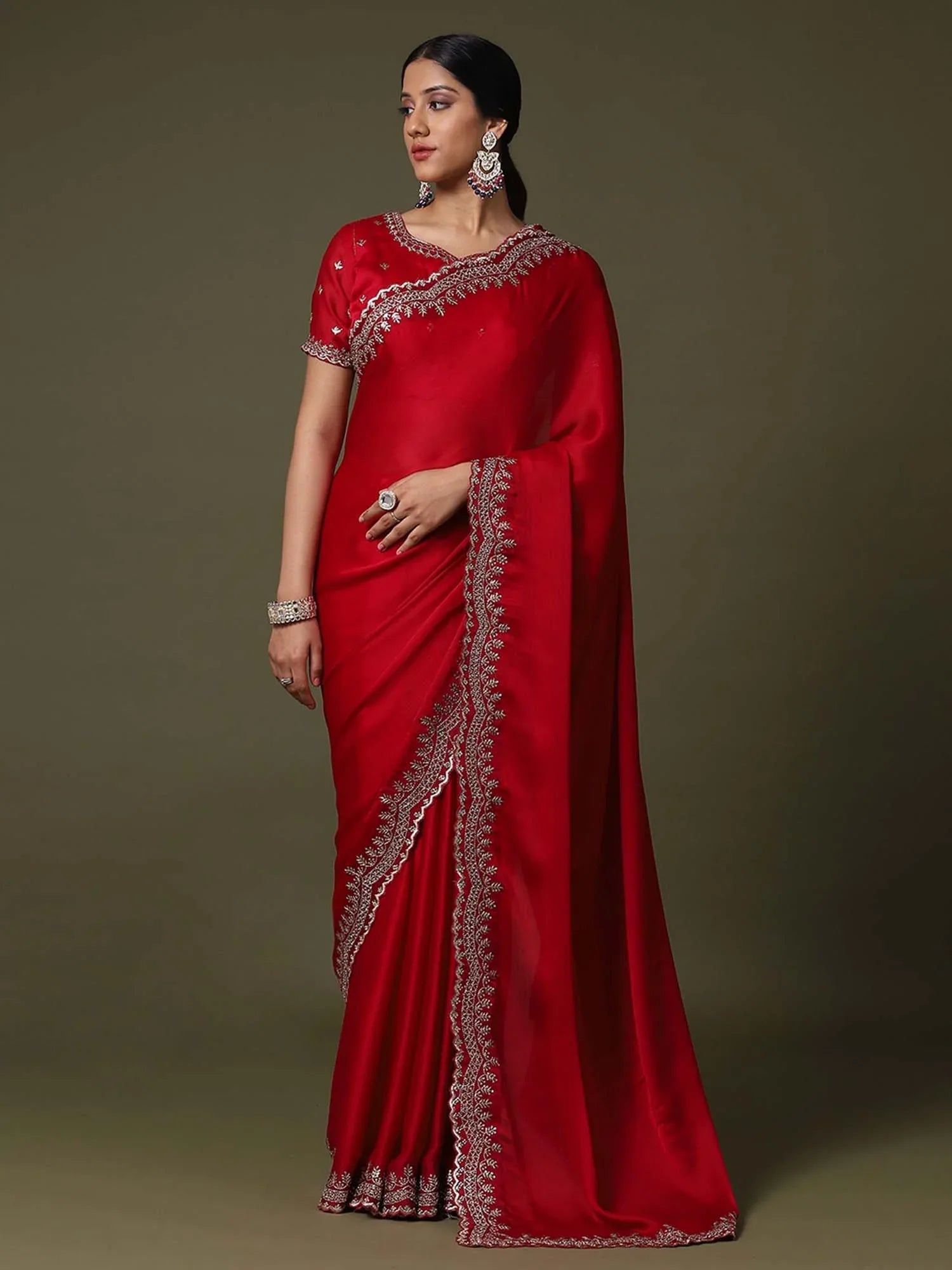 partywear designer saree for festive occasions