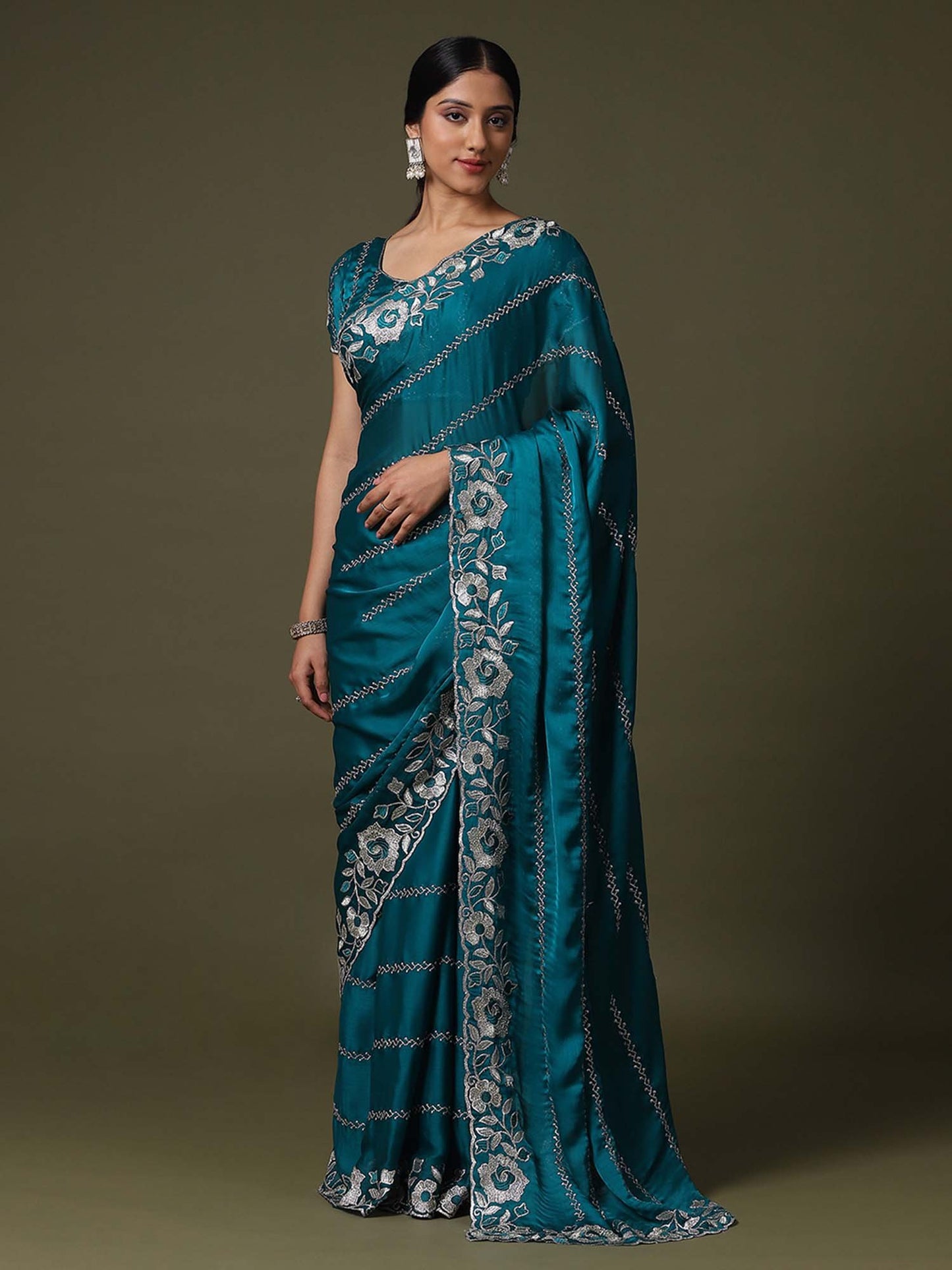 partywear designer saree for festive occasions