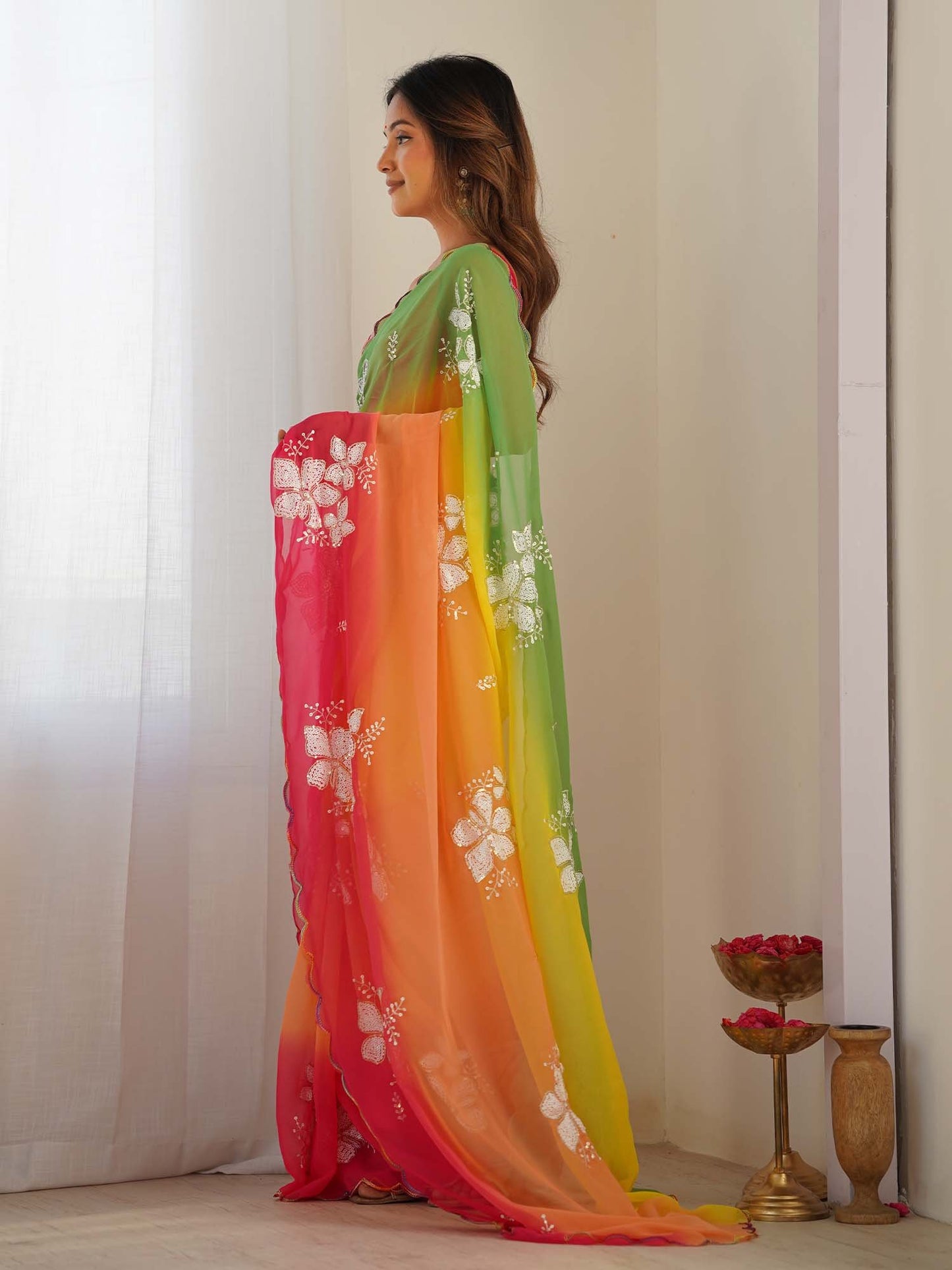 partywear designer saree for festive occasions