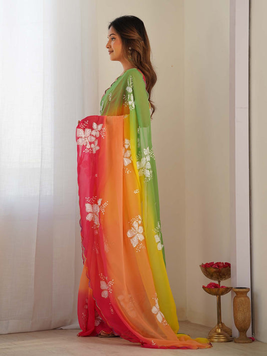 partywear designer saree for festive occasions