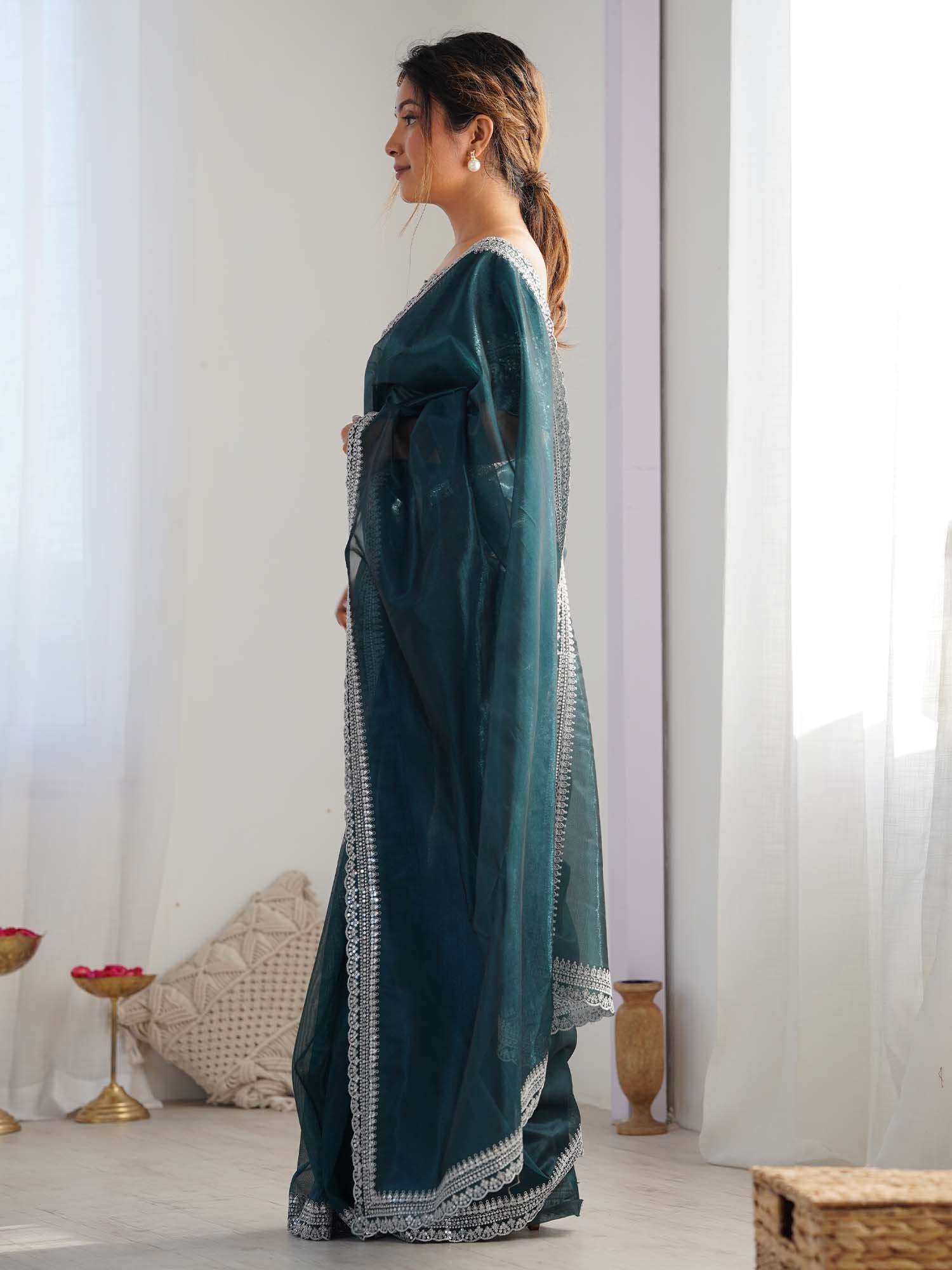 partywear designer saree for festive occasions