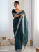 Blue Teal Party Wear Net Embellished Saree