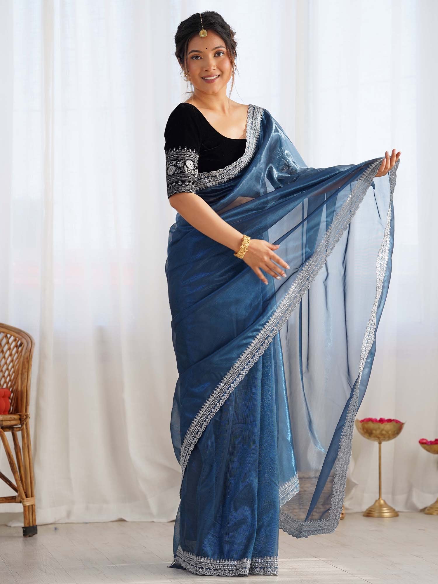 partywear designer saree for festive occasions