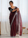 Maroon Maroon Party Wear Net Embellished Saree