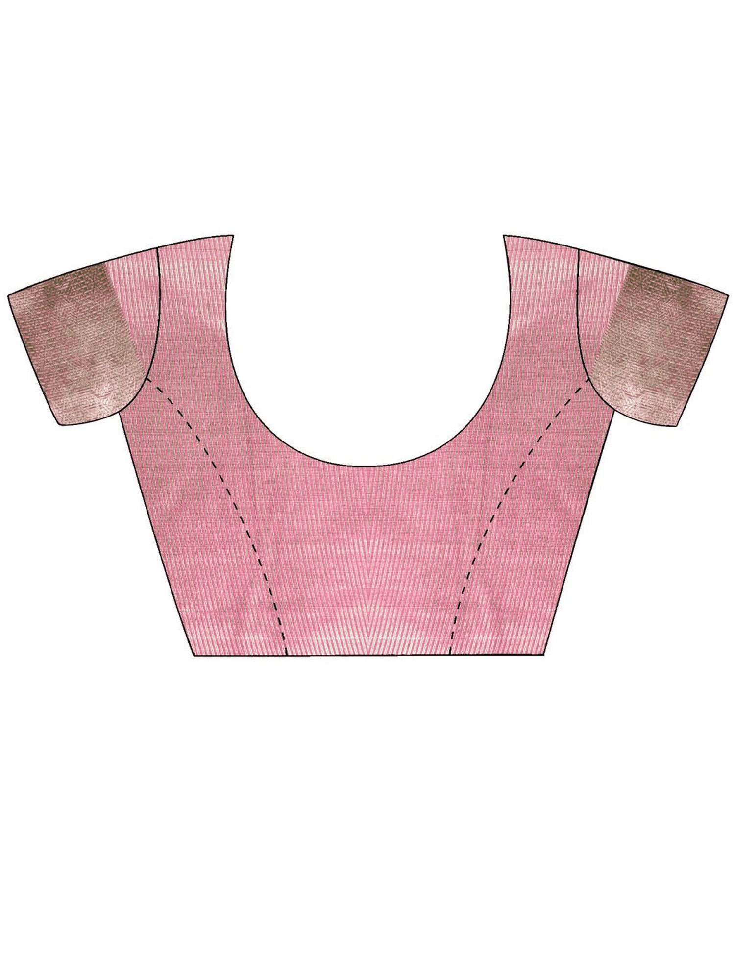 Pink Uppada Cotton Blend Woven Saree