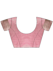 Pink Uppada Cotton Blend Woven Saree