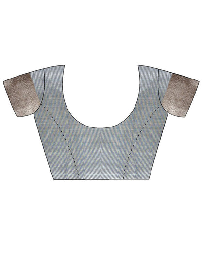 Grey Uppada Cotton Blend Woven Saree