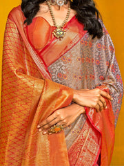 Metallic Kanjeevaram Kanjeevaram Silk Woven Saree - The Dori Store