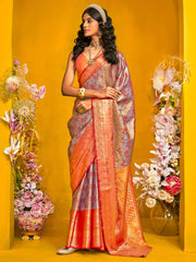 Metallic Kanjeevaram Kanjeevaram Silk Woven Saree - The Dori Store