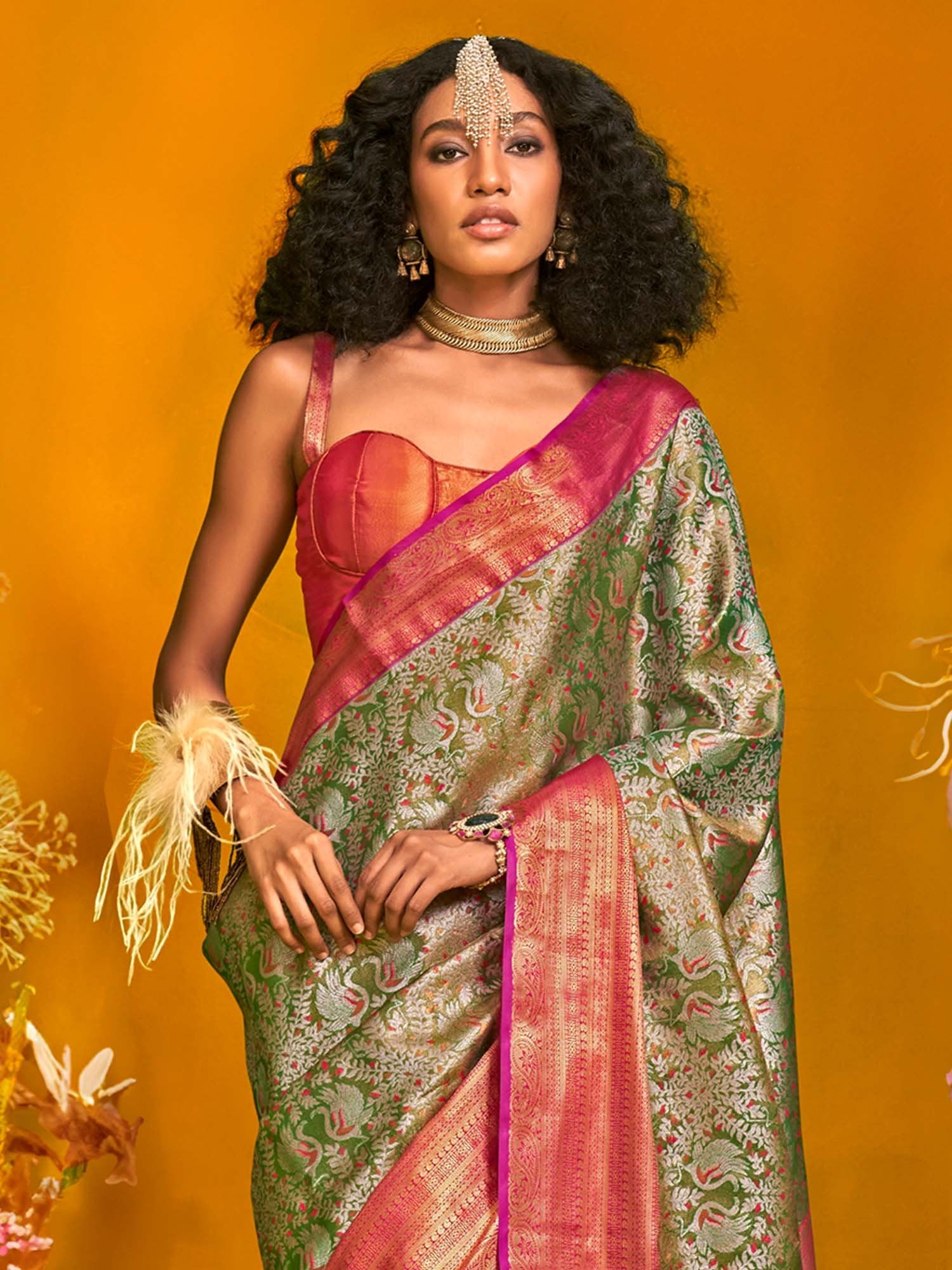 Green Kanjeevaram Kanjeevaram Silk Woven Saree