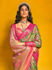Light Kanjeevaram Kanjeevaram Silk Woven Saree