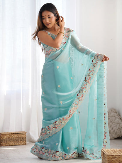 partywear designer saree for festive occasions