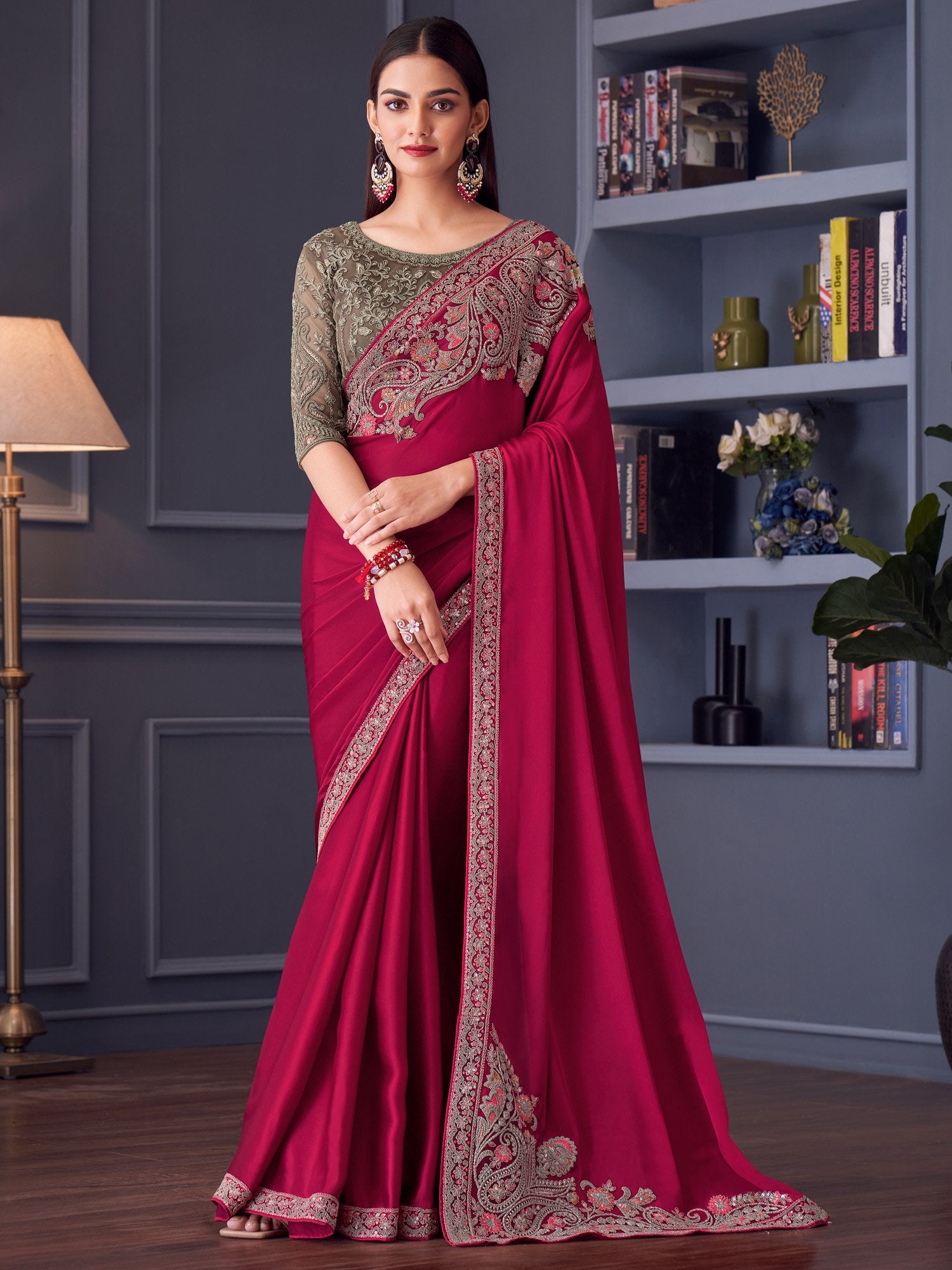 partywear designer saree for festive occasions