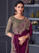 Purple Magenta Party Wear Satin Embellished Saree