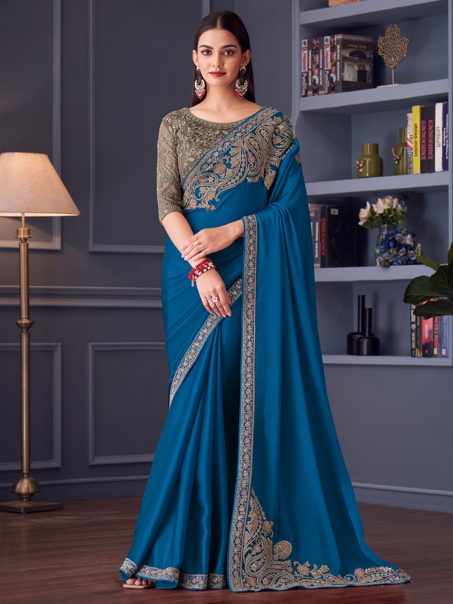 partywear designer saree for festive occasions