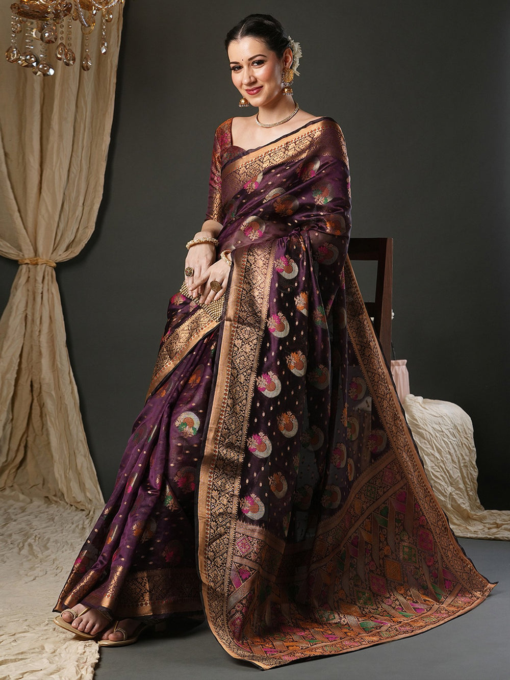 partywear designer saree for festive occasions
