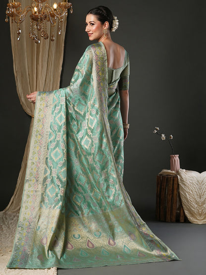 Light Banarasi Organza Woven Saree