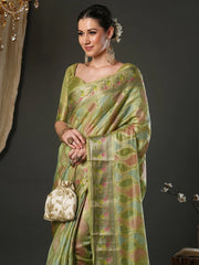 Light Banarasi Organza Woven Saree