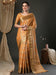 Orange Orange Banarasi Organza Woven Saree