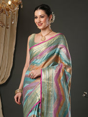 Light Banarasi Organza Woven Saree