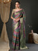 Grey Grey Banarasi Organza Woven Saree