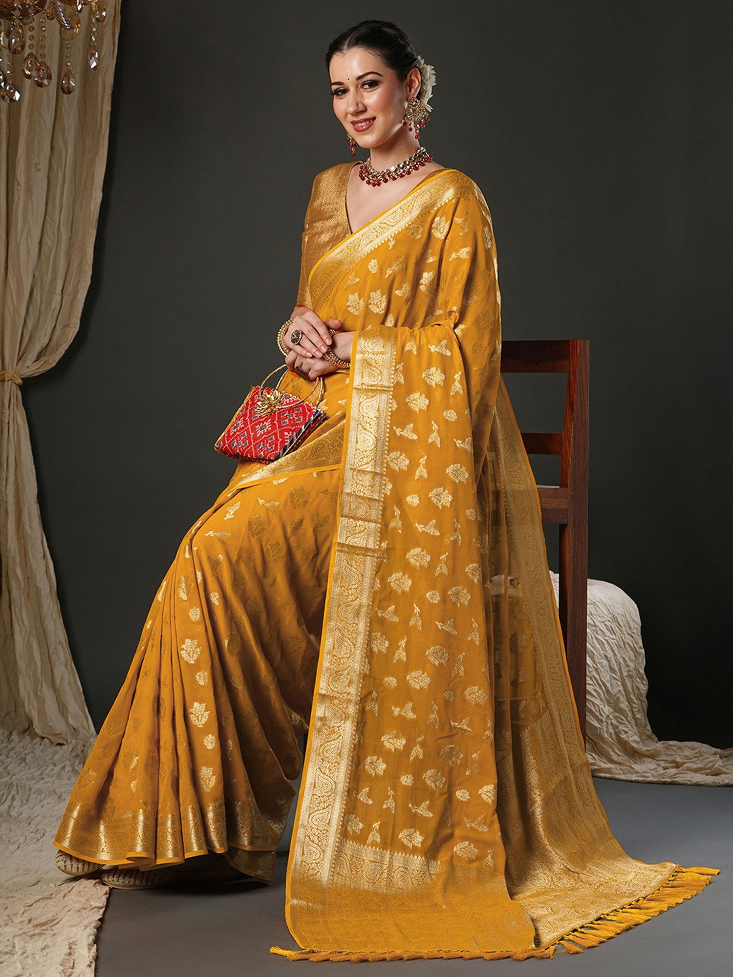 partywear designer saree for festive occasions