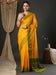 Yellow Yellow Taant Aura Silk Woven Saree