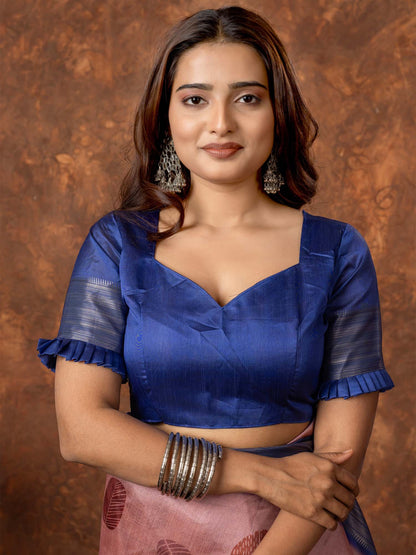 Mauve Sungudi Silk Blend Printed Saree
