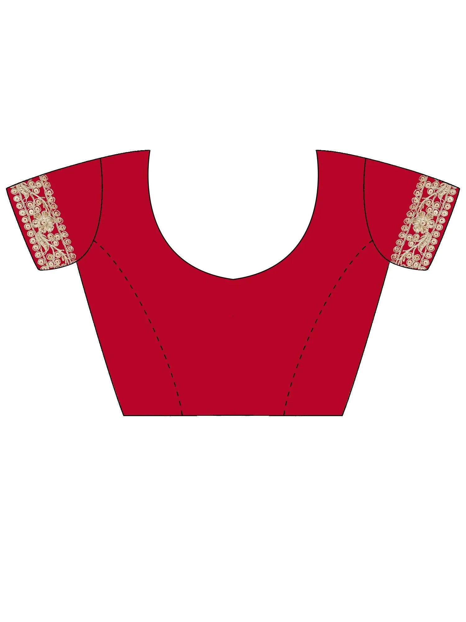 Red Party Wear Satin Silk Embellished Saree